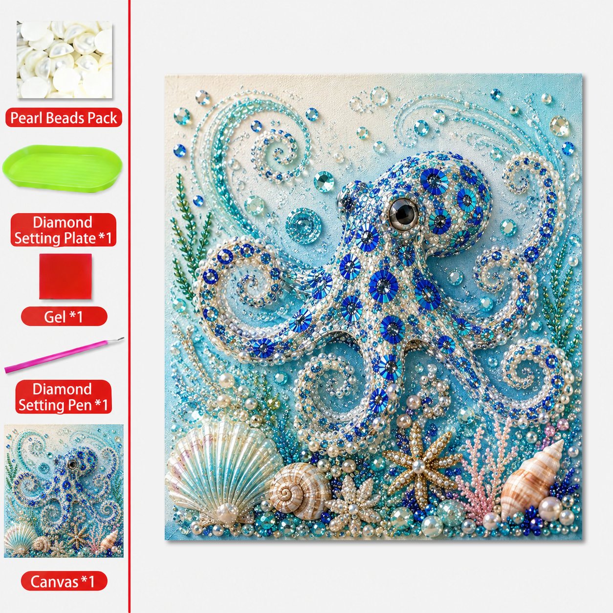 Ocean Theme Pearl Art DIY Kit – Relaxing DIY Craft to Create Stunning Coastal Artwork