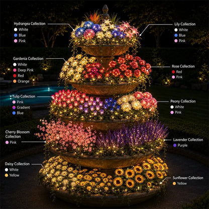 Nature Inspired Floral Solar Garden Pathway Lighting