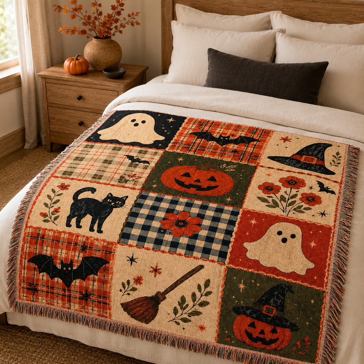 Multi-Function Woven Tassel Blanket
