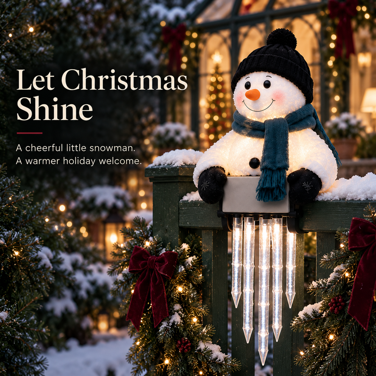 ☃️WinterGlow Snowman Icicle Light Decor