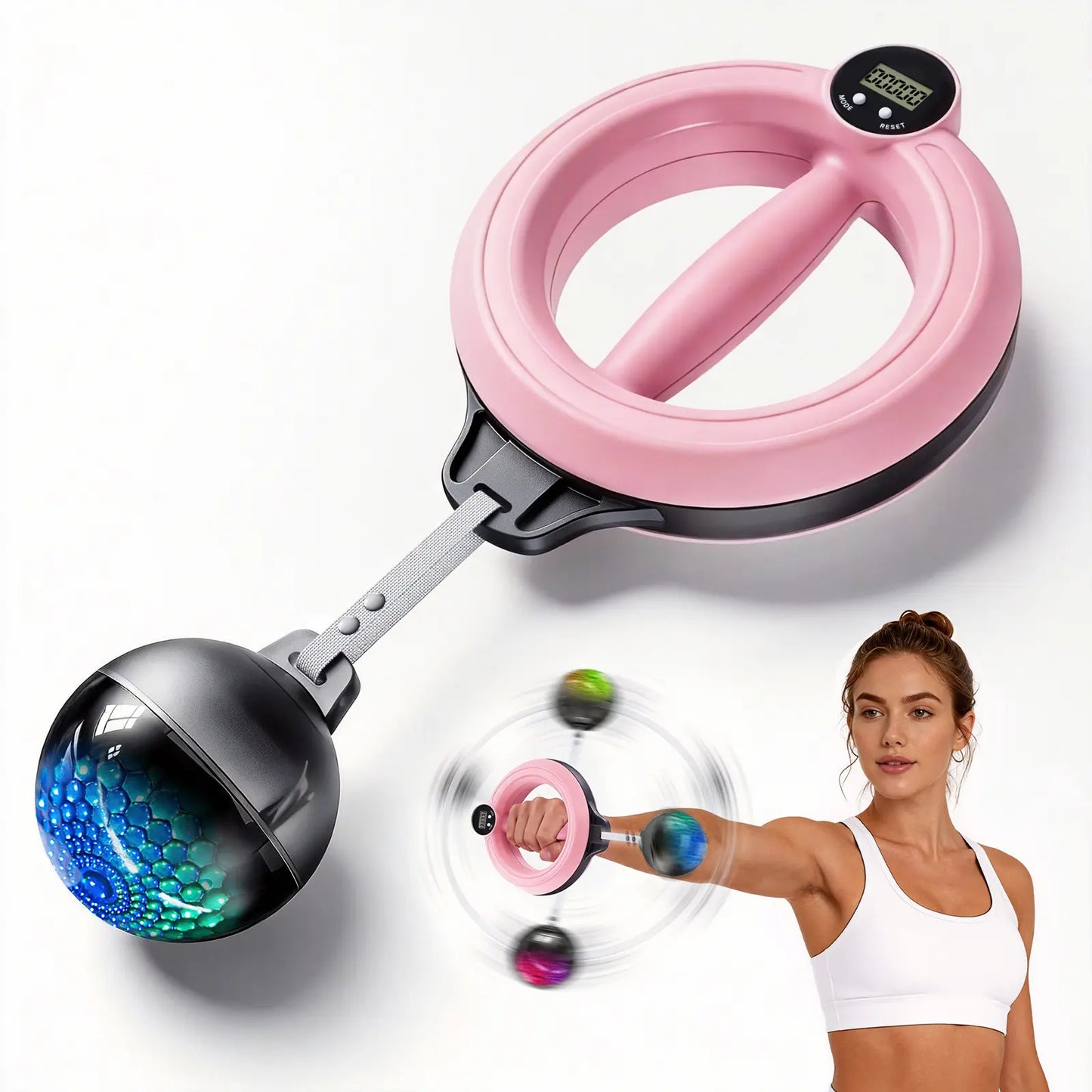 360° Rotating Wrist & Forearm Trainer with LED Display for Men and Women