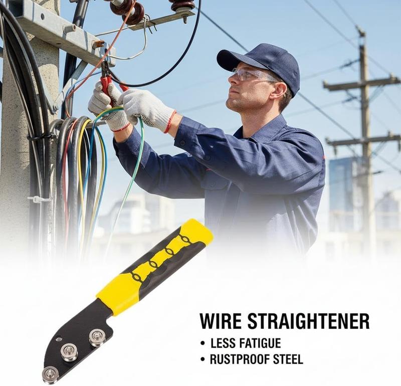 🔩Stainless Steel Cable Straightener Tool - Professional Manual Untwisting & Bending Device for Electricians, HVAC & Telecom Projects
