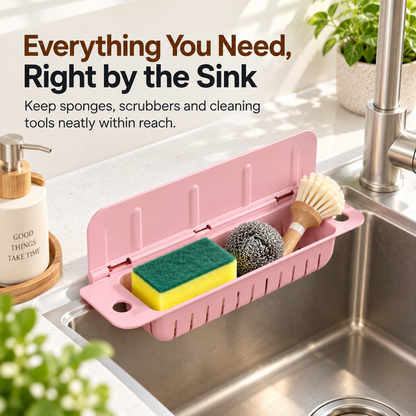 💦 Foldable Sink Splash Guard & Organizer