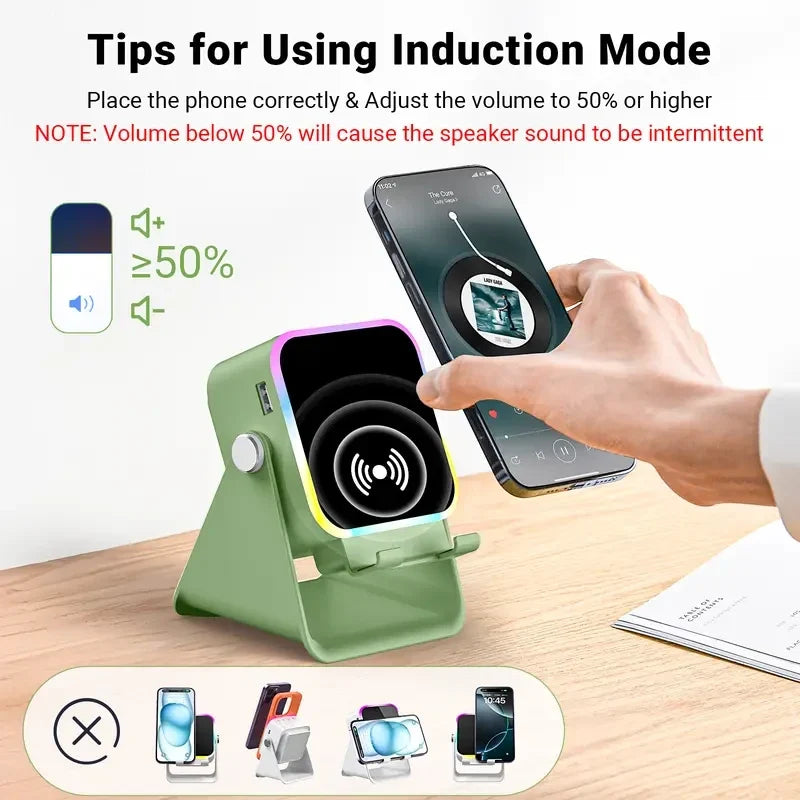 5-in-1 Wireless Induction Speaker Stand