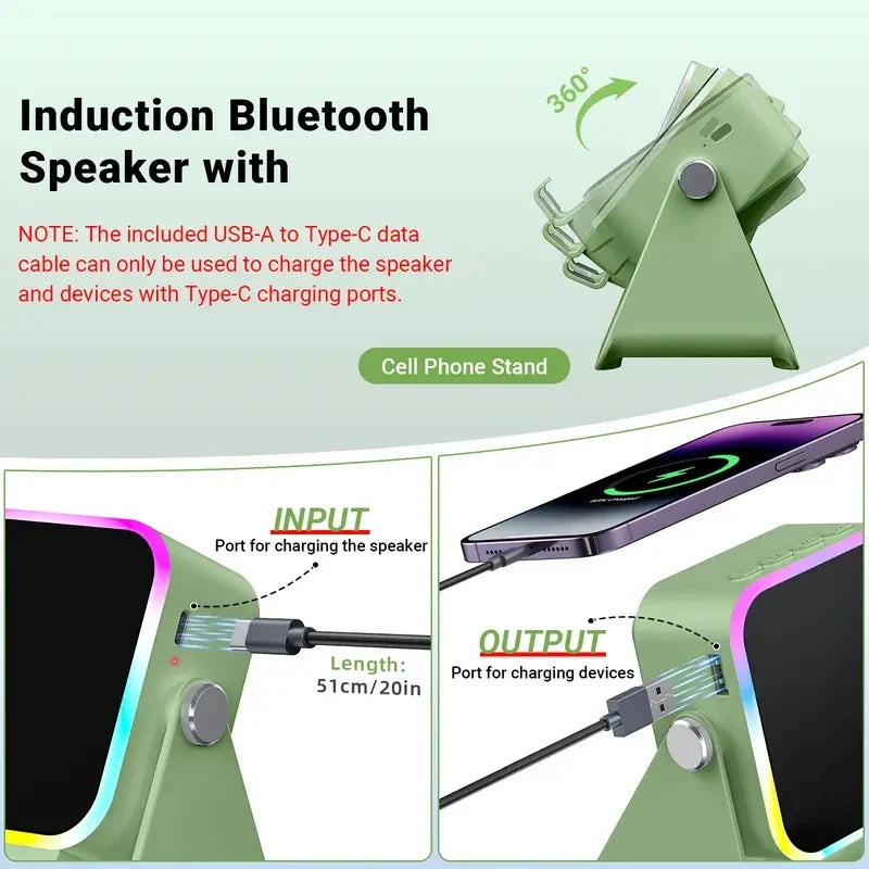 5-in-1 Wireless Induction Speaker Stand