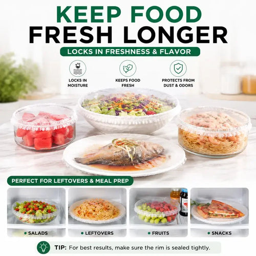 100PCS Disposable Stretch Food Covers for Bowls