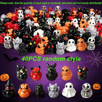 Mini Devil Ghost Skull Resin Ducks-Cute Spooky Desktop Decor