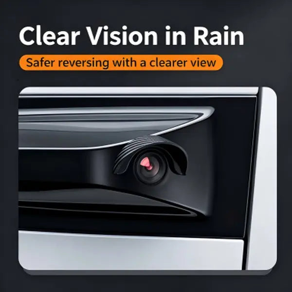 Car rear view camera rain shield