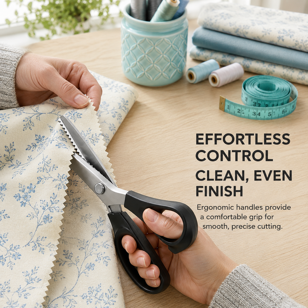 Stainless Steel Zig Zag Scissors with Serrated Teeth