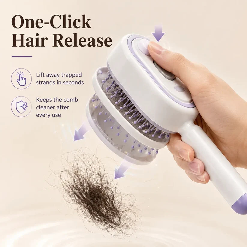 ✨ Essential Oil Mist Comb, Anti-Tangle Electric Massage Brush