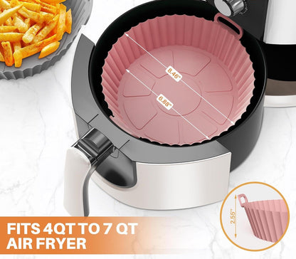 6-Piece Silicone Air Fryer Baking Tray Set – Non-Stick, Reusable & Easy to Clean