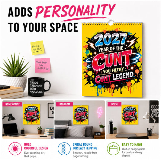 2027 Year of the Cunt Wall Calendar – Bold Graffiti Humor Calendar