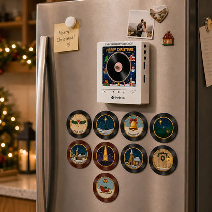 9 PCS Christmas Vinyl Player Fridge Record NFC Magnetic Music Box Set