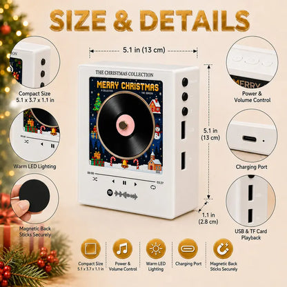 9 PCS Christmas Vinyl Player Fridge Record NFC Magnetic Music Box Set