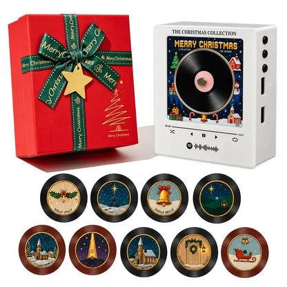 9 PCS Christmas Vinyl Player Fridge Record NFC Magnetic Music Box Set