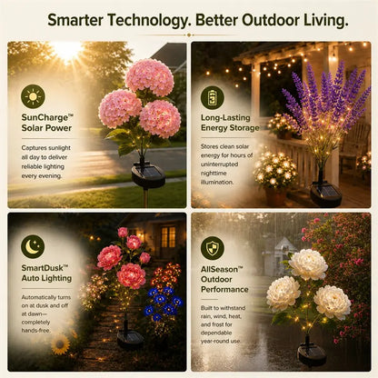 Nature Inspired Floral Solar Garden Pathway Lighting
