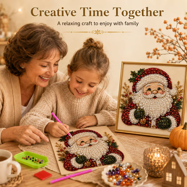 Premium 3D Pearl Christmas Diamond Painting Art Kit | Luxury Holiday Decor