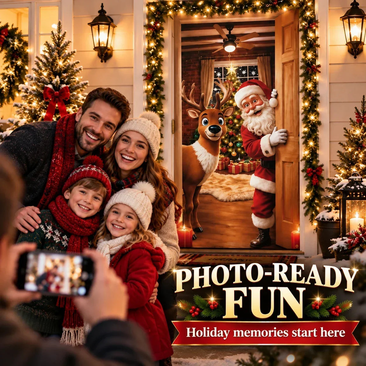 🎄Magical Christmas Door Cover & Holiday Party Banner