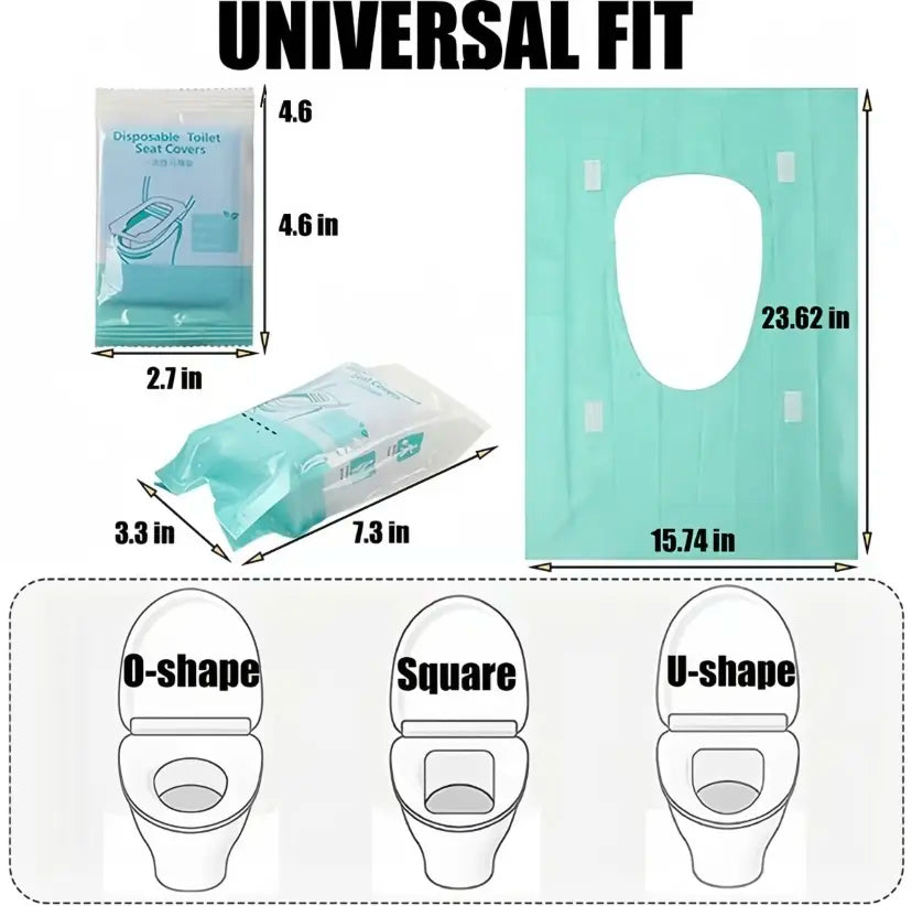 Disposable Toilet Seat Covers Waterproof 16x24in