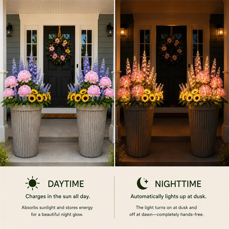 Nature Inspired Floral Solar Garden Pathway Lighting