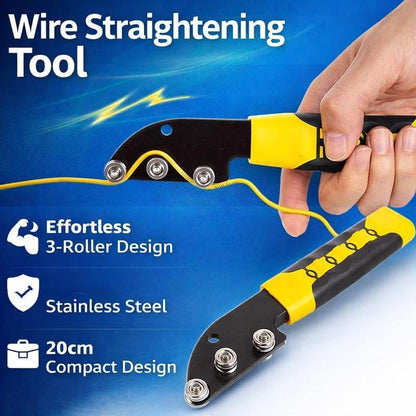 🔩Stainless Steel Cable Straightener Tool - Professional Manual Untwisting & Bending Device for Electricians, HVAC & Telecom Projects