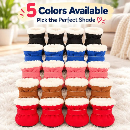 Soft Velvet Puppy Booties | Non-Slip Paw Covers, Set of 4