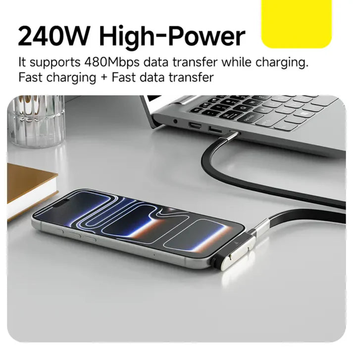 Type-C Fast Charging Cable With Detatchable Stand