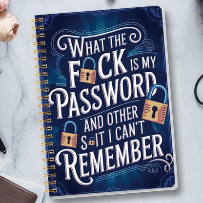 📅Funny Password Notebook - Spiral Bound with Lock Icons
