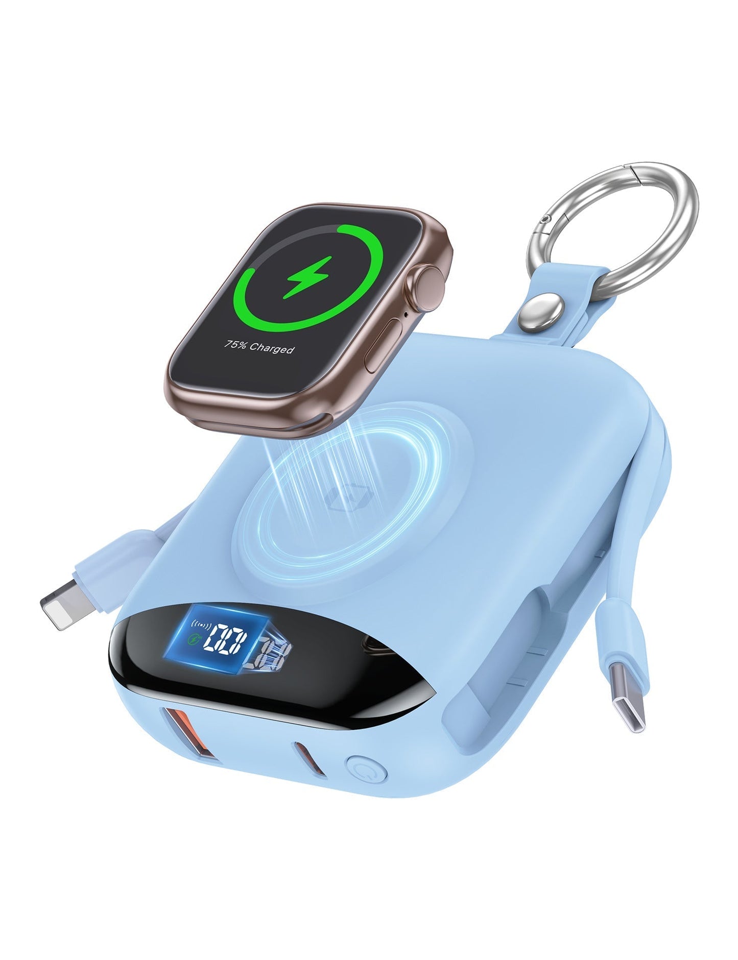 🔋 3-in-1 Magnetic Power Bank 10000mAh – Portable Charger for iPhone, Apple Watch & AirPods