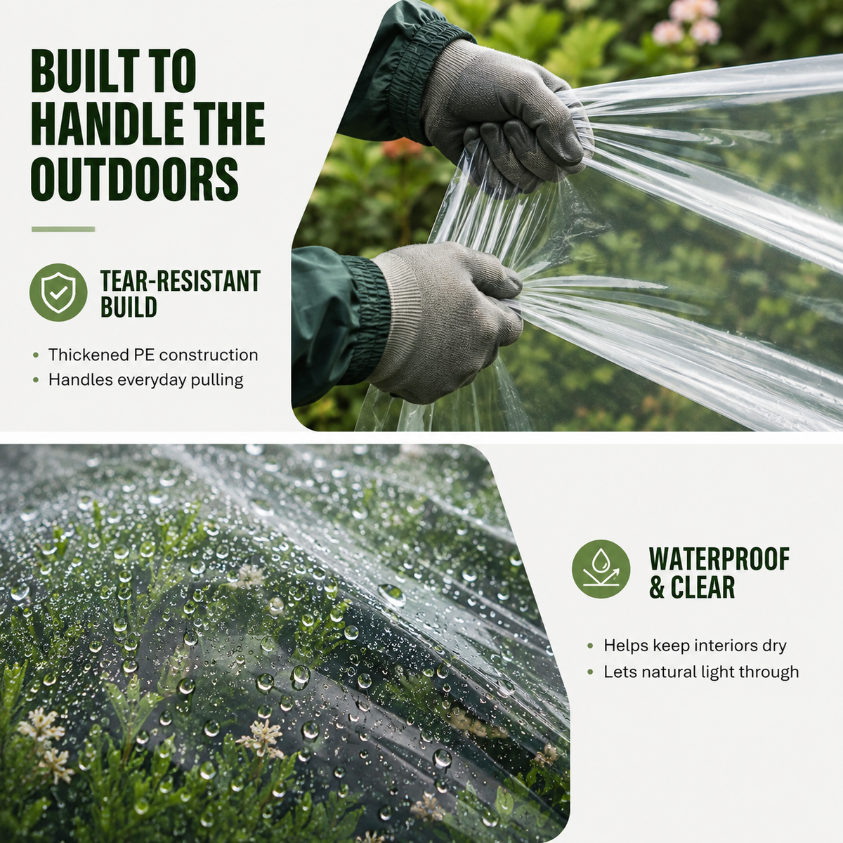 Clear Waterproof PE Tarp, Transparent Outdoor Cover with Metal Grommets🛡️