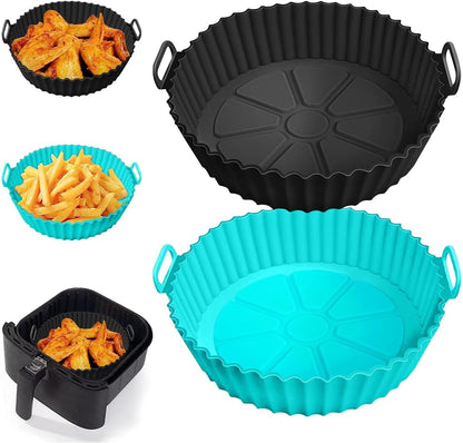6-Piece Silicone Air Fryer Baking Tray Set – Non-Stick, Reusable & Easy to Clean