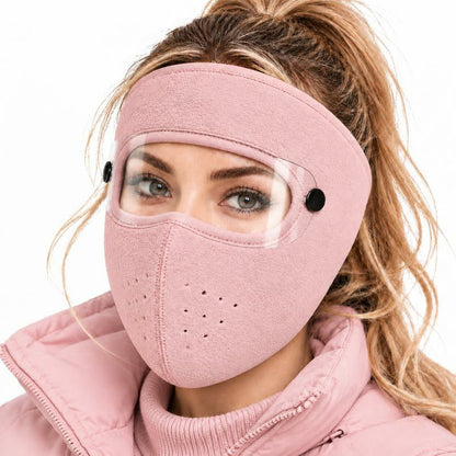 Fleece-Lined Winter Face Mask with Detachable Goggles