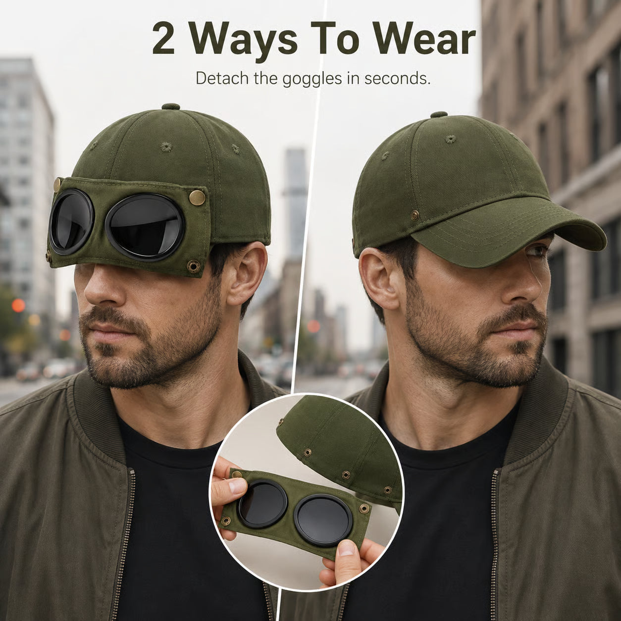 🧢 Men's Glasses-Friendly Pilot Cap