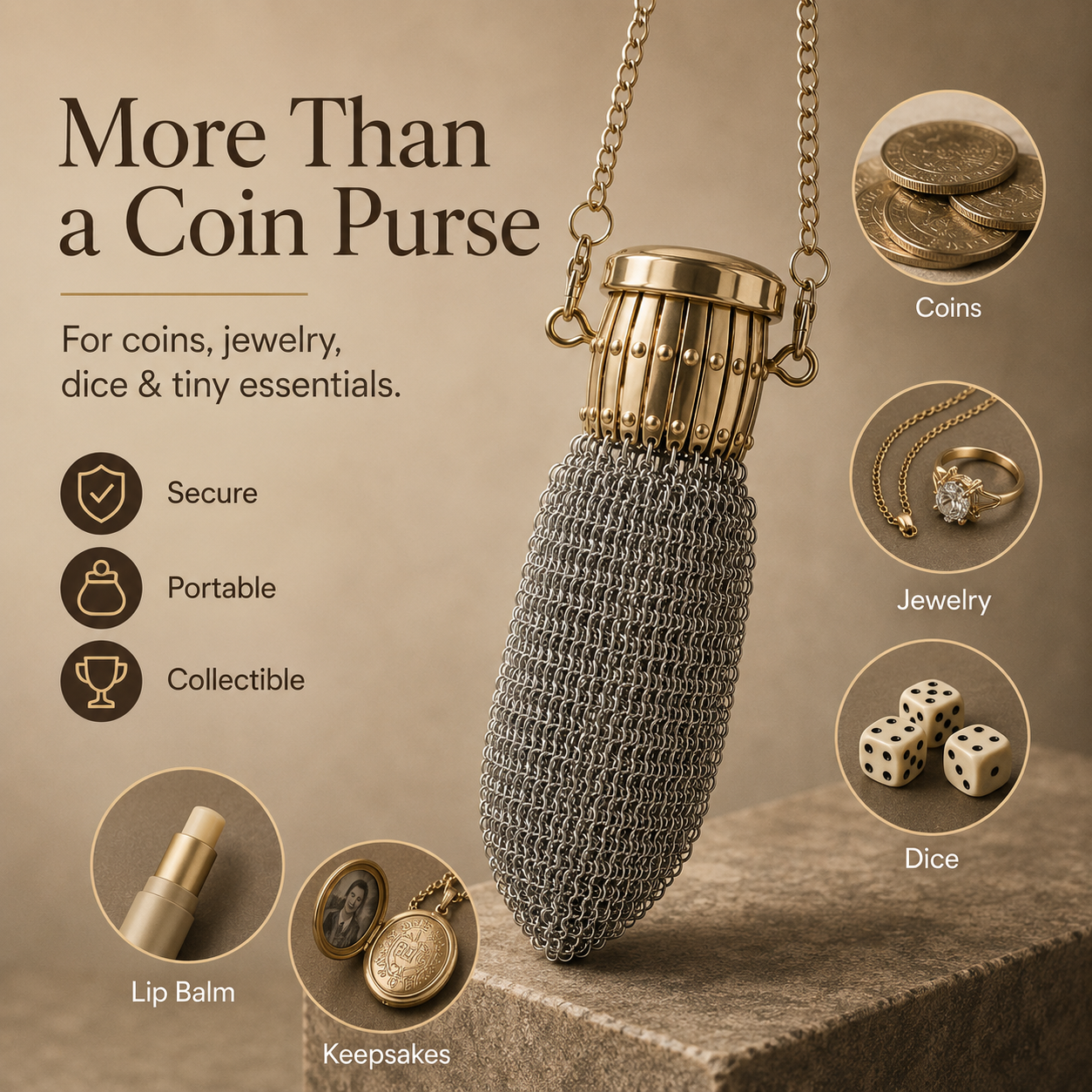 Vintage 1920s Style Coin Purse – Retro Antique-Inspired Change Wallet