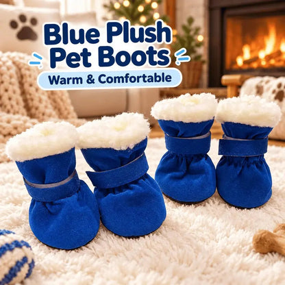 Soft Velvet Puppy Booties | Non-Slip Paw Covers, Set of 4