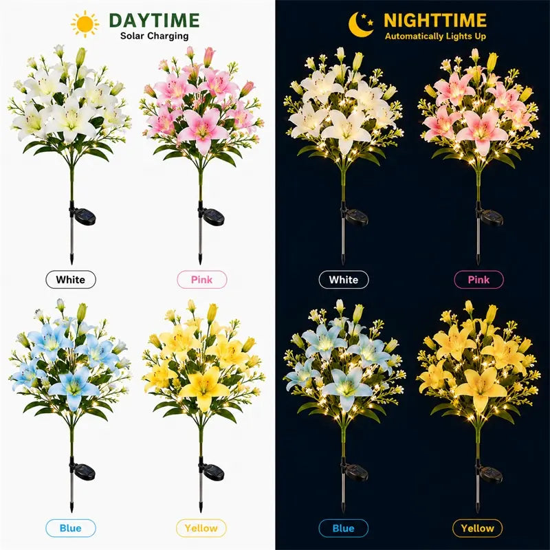 Nature Inspired Floral Solar Garden Pathway Lighting