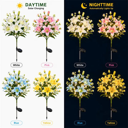 Nature Inspired Floral Solar Garden Pathway Lighting