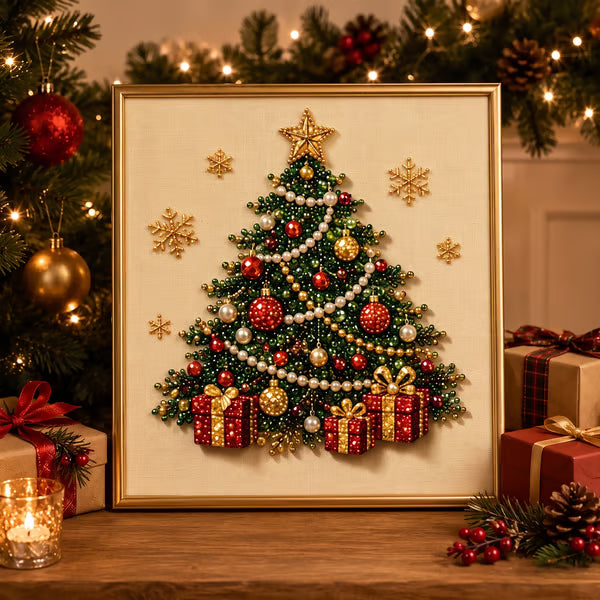 Premium 3D Pearl Christmas Diamond Painting Art Kit | Luxury Holiday Decor