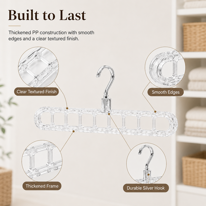 9-Hole Foldable Pants Hanger – Adjustable Anti-Slip Space-Saving Closet Organizer