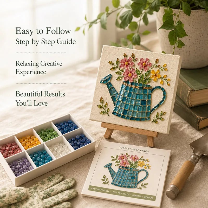 Watering Can Mosaic Art Kit for Beginners