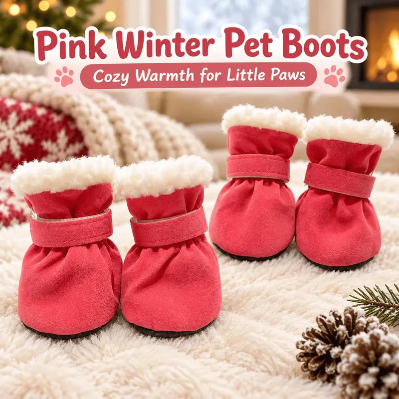 Soft Velvet Puppy Booties | Non-Slip Paw Covers, Set of 4