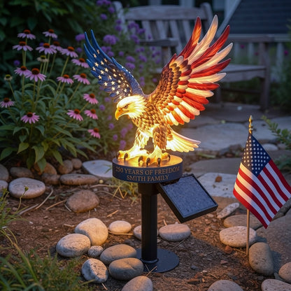 🦅 Personalized Solar Eagle Garden Light