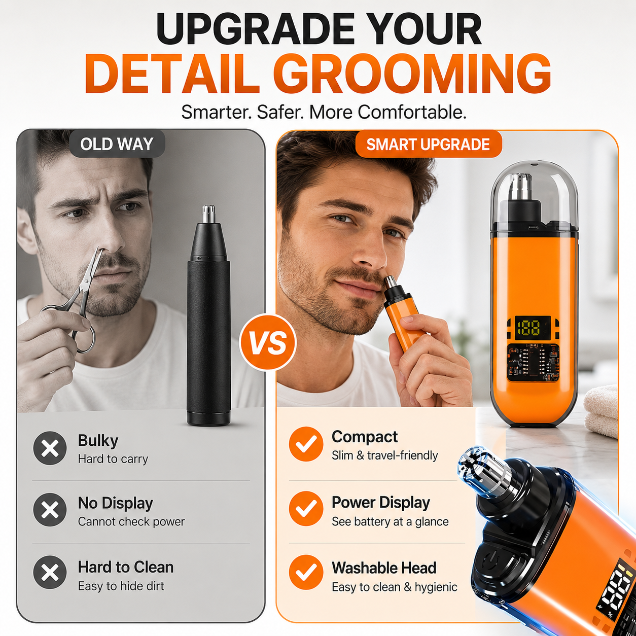 Professional LED Display Nose Hair Trimmer