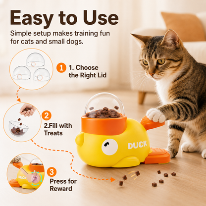 🦆 Duck Puzzle Feeder – IQ Treat Toy for Cats & Small Dogs