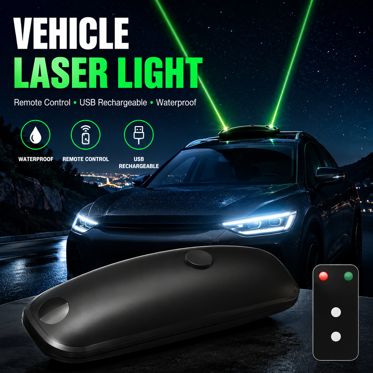 Wireless Vehicle Laser Lights With Remote Control