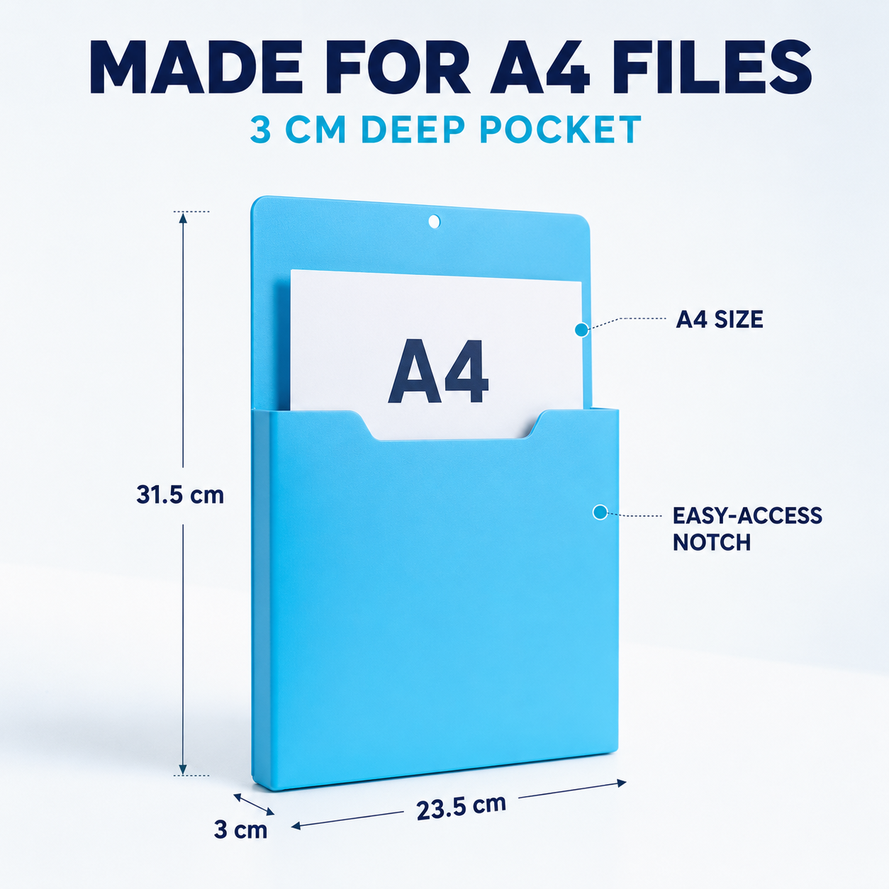 Magnetic File Organizer  | Wall-Mount Folder Holder for Classroom, Office, Whiteboard & Refrigerator