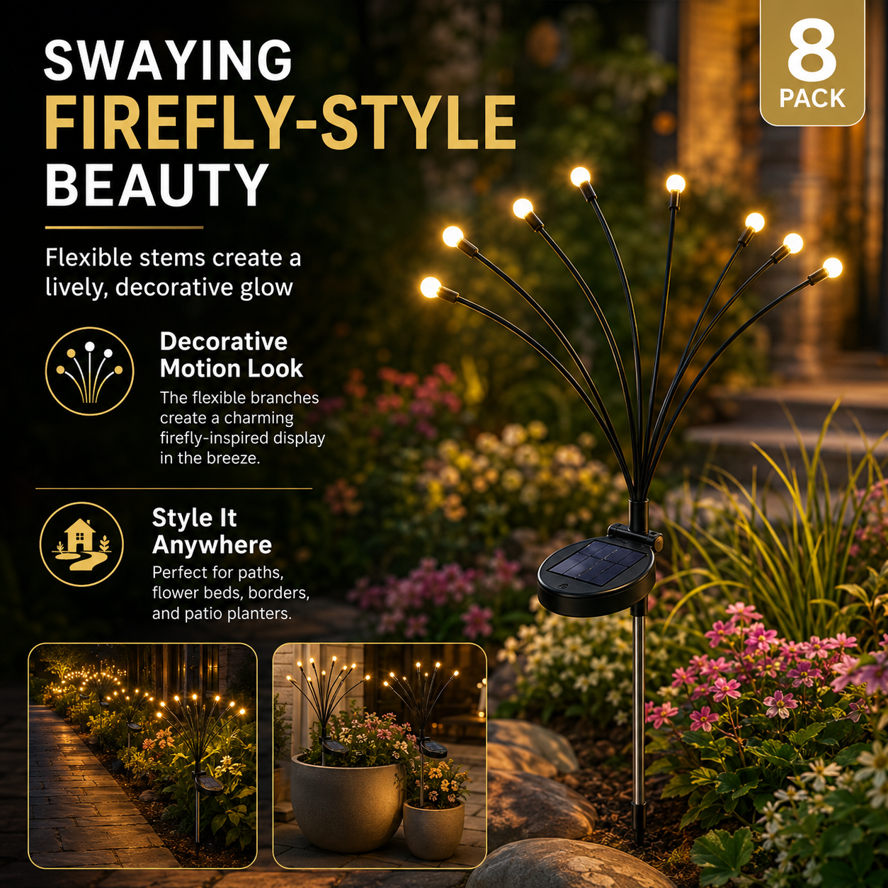 Outdoor Solar Firefly Lights 2 Pack