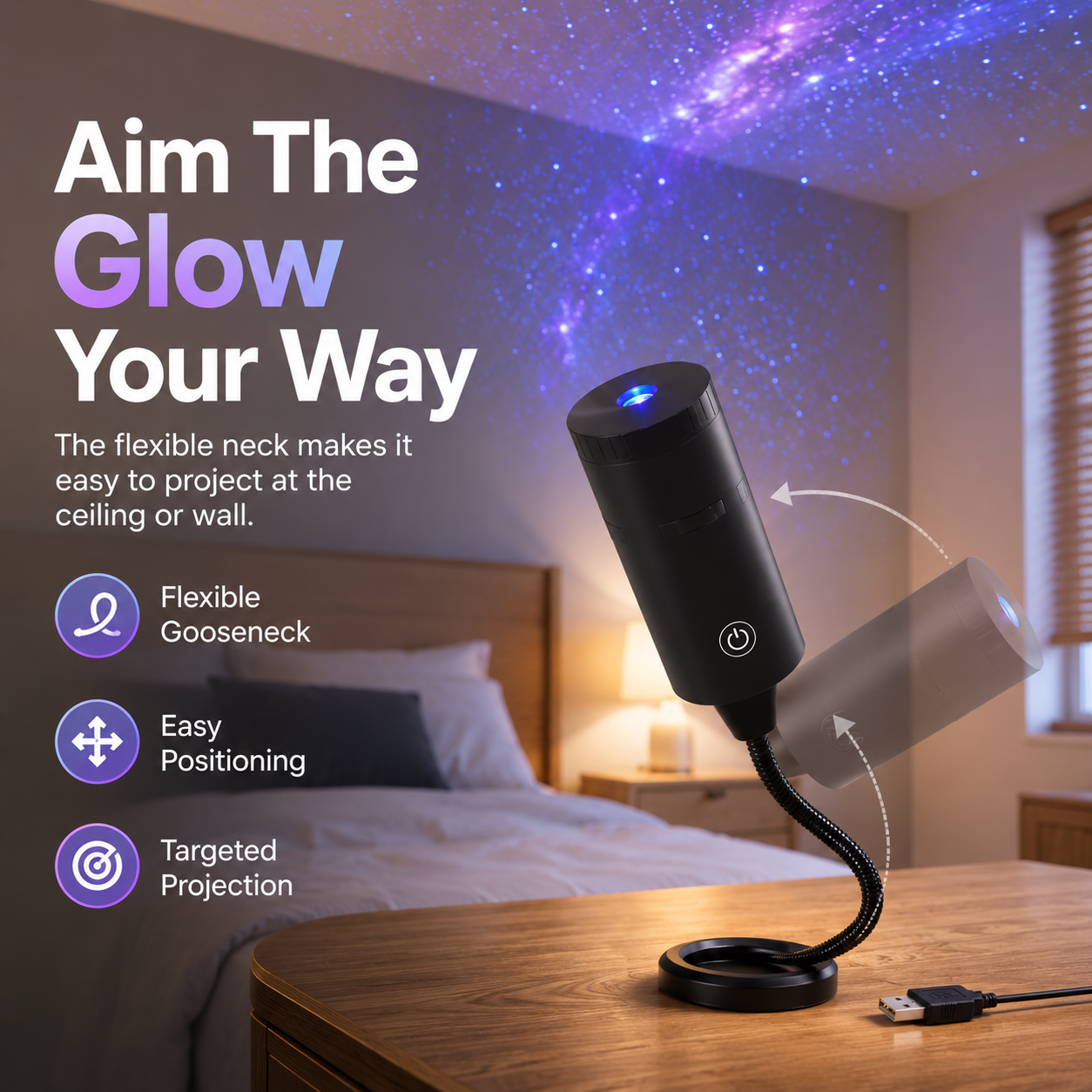✨ Plug-and-Play HD Star Projector