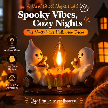 👻 Halloween Ghost Flame Night Light- LED Ambient Lamp