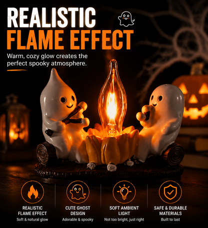 👻 Halloween Ghost Flame Night Light- LED Ambient Lamp